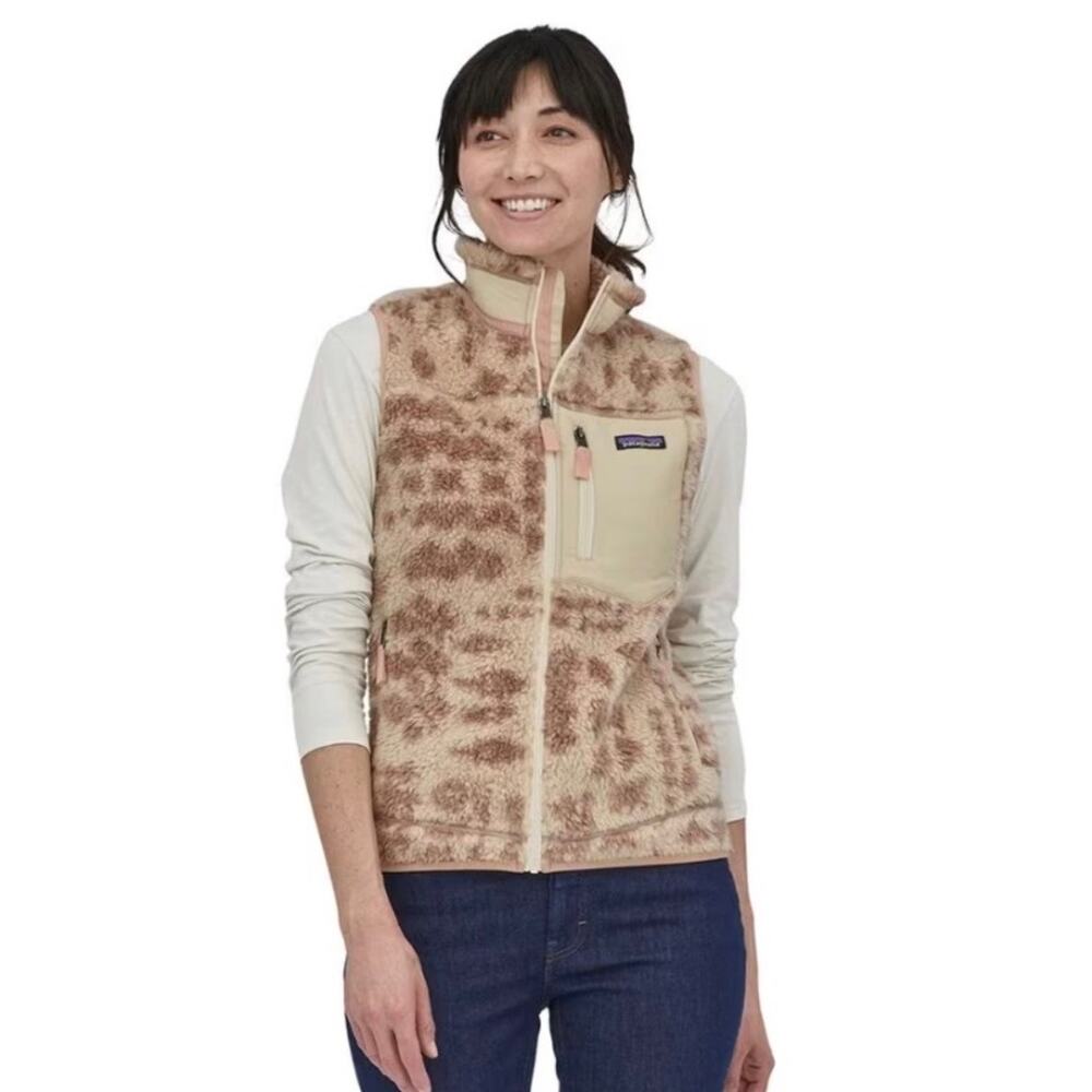 Patagonia Retro X Fleece Zip Front Vest Wandering Woods Natural Medium